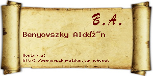 Benyovszky Aldán névjegykártya